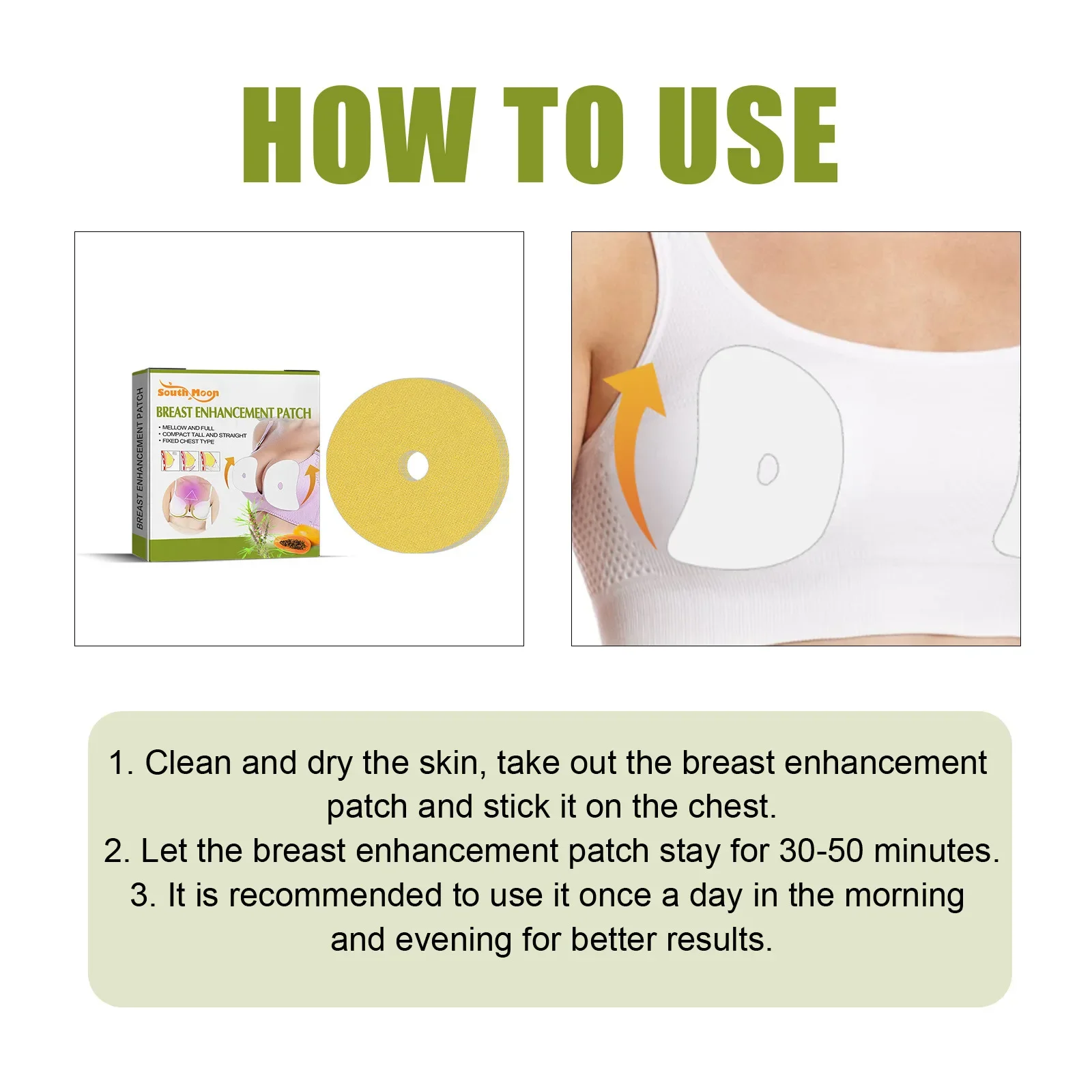 הגדלת חזה Breast Enlargement Lift Patch Size Up Bust Sagging Firming Loose Flat Breast Enhancers Plump Bigger Chest Growth Care