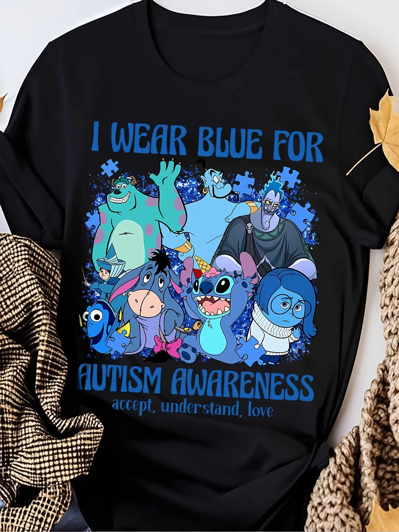 

Disney designs T-shirts to raise awareness of autism, with Stitch and Eeyore men's and women's short sleeved unisex designs