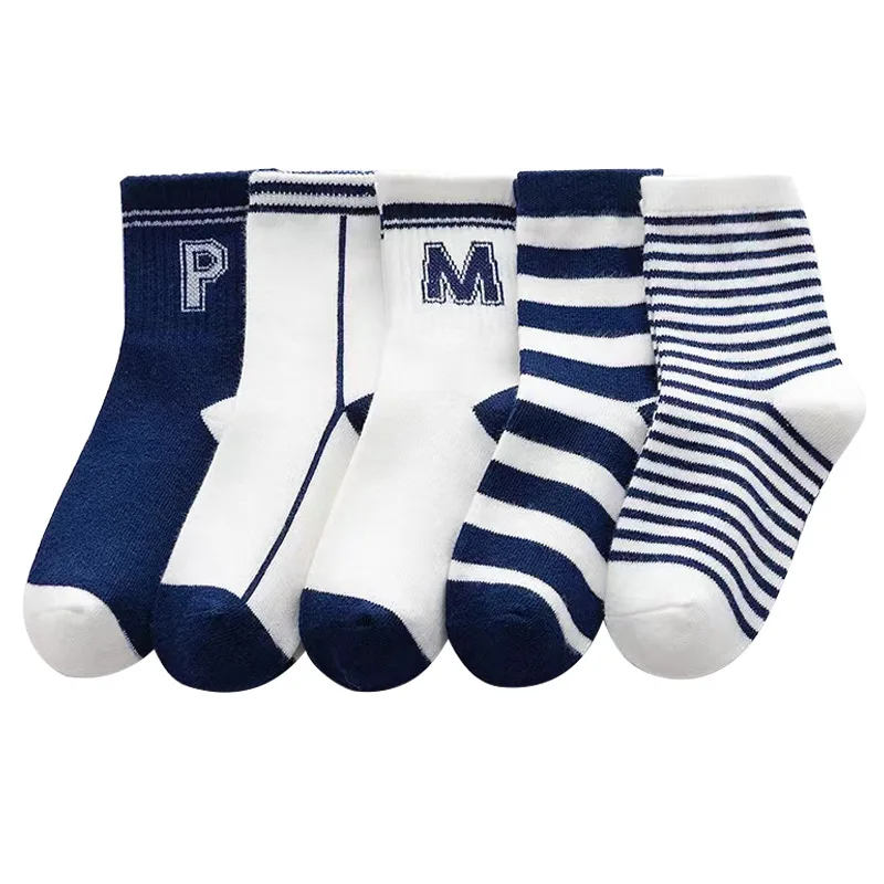 5 Pairs 0-12Years Children's Boys Sock for Kids Spring Summer Autumn Winter Baby Girls Boat Long Socks