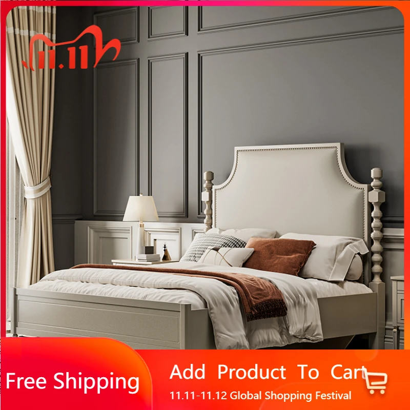 

Italian Wood Pretty Double Bed House Modern Princess Queen Size Queen Bed Loft Villa Simple Letto Matrimoniale Hotel Furniture