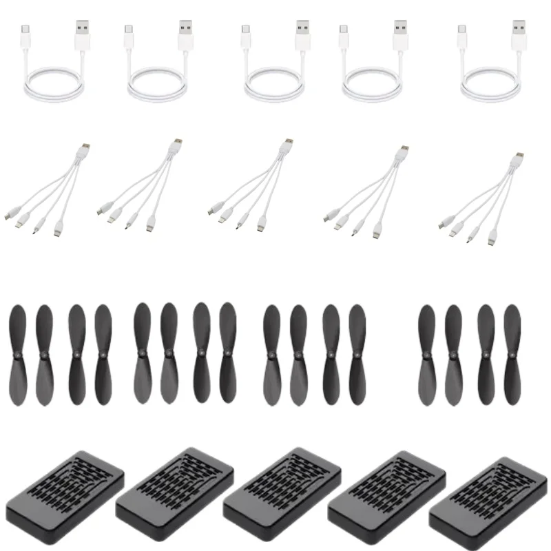 Spare Parts For: K300MAX 2-in-1 Land and Air Dual-Mode RC Car Drone Battery 3.7V 500mA Propeller USB Charging Line Accessories