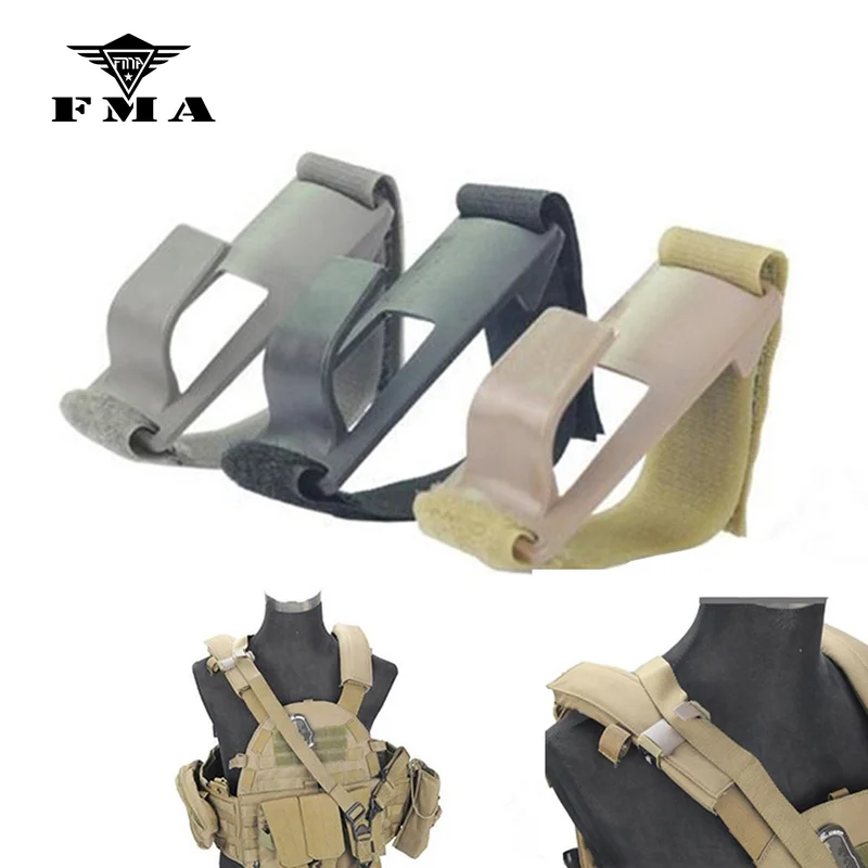 

FMA 2022 New Outdoor Tactical Vest Shoulder Mount Sling Fixed Anchor Hook Clip Molle Chest Rig BK/DE/FG