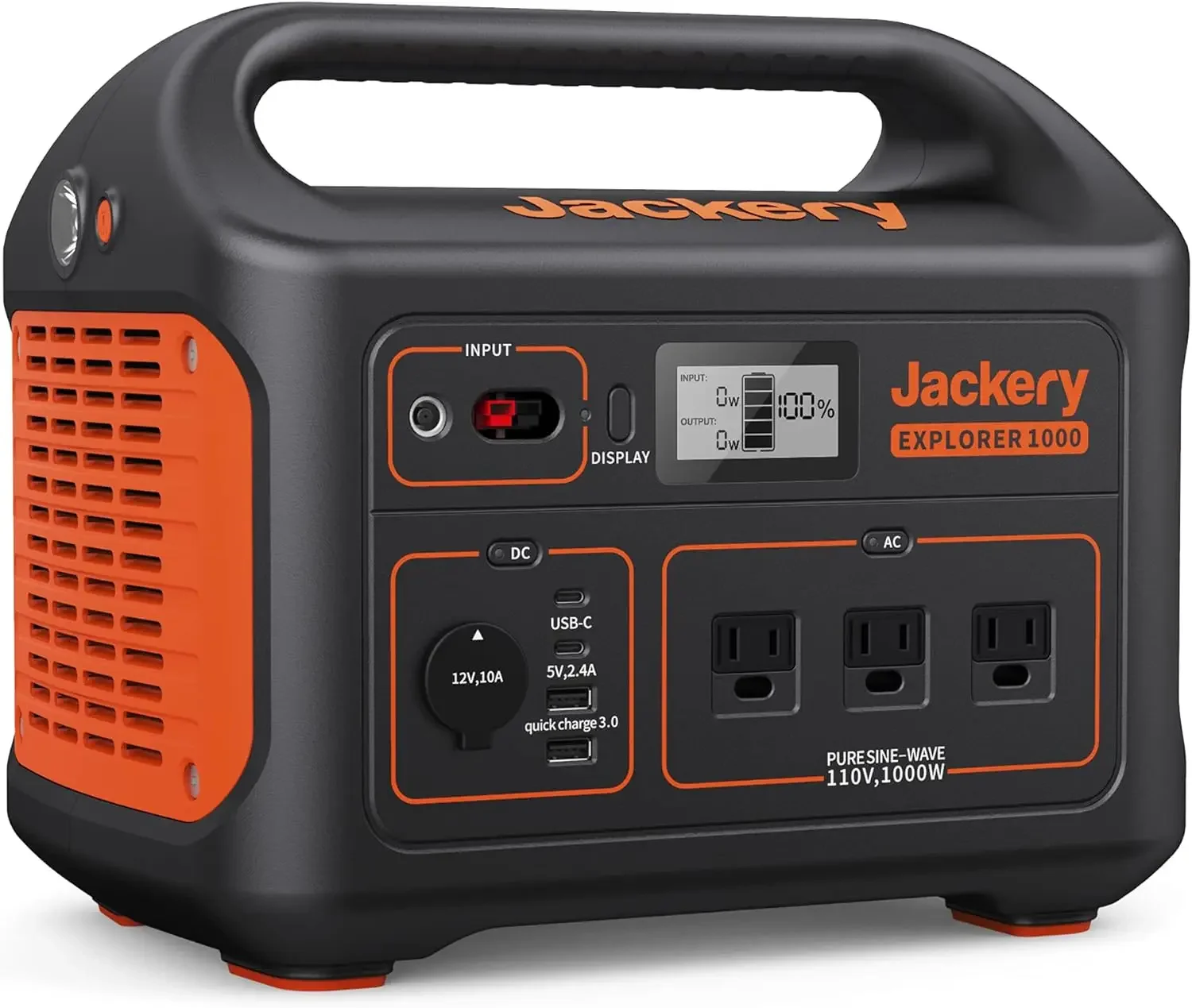 Explorer 1000 Portable Power Station, 1002Wh Capacity with 3x1000W AC Outlets, Solar Generator for Home Backup