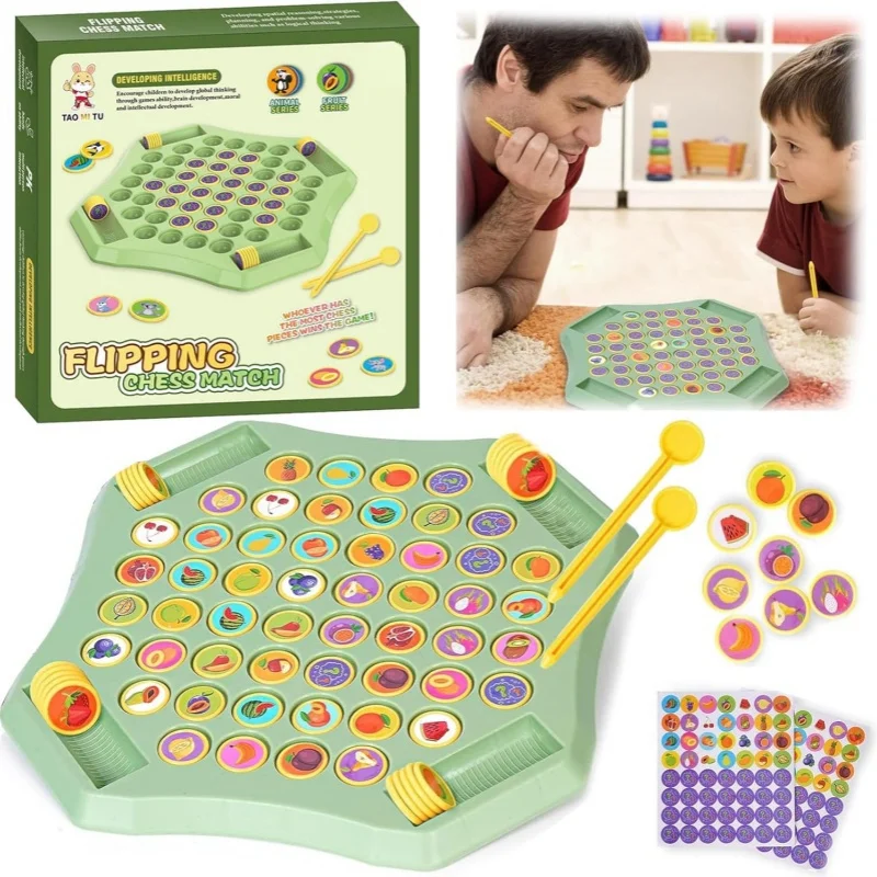 

Настольная игра с изображением животных и фруктов, логическое мышление, когнитивное обучение, соответствующие шахматы на память, классическая стратегическая настольная игра