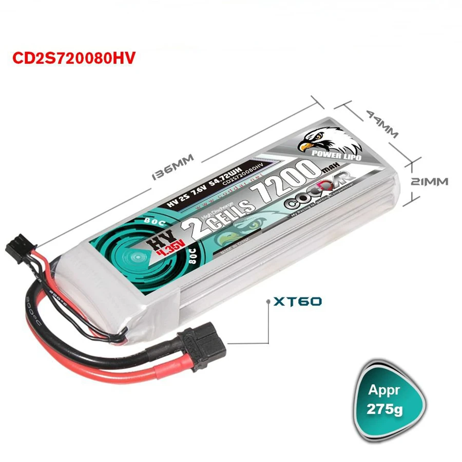 CD2S-6S720080HV 7200MAH 2S 3S 4S 5S 6S 80C High Voltage Model Airplane RC Rechargeable Lithium Battery