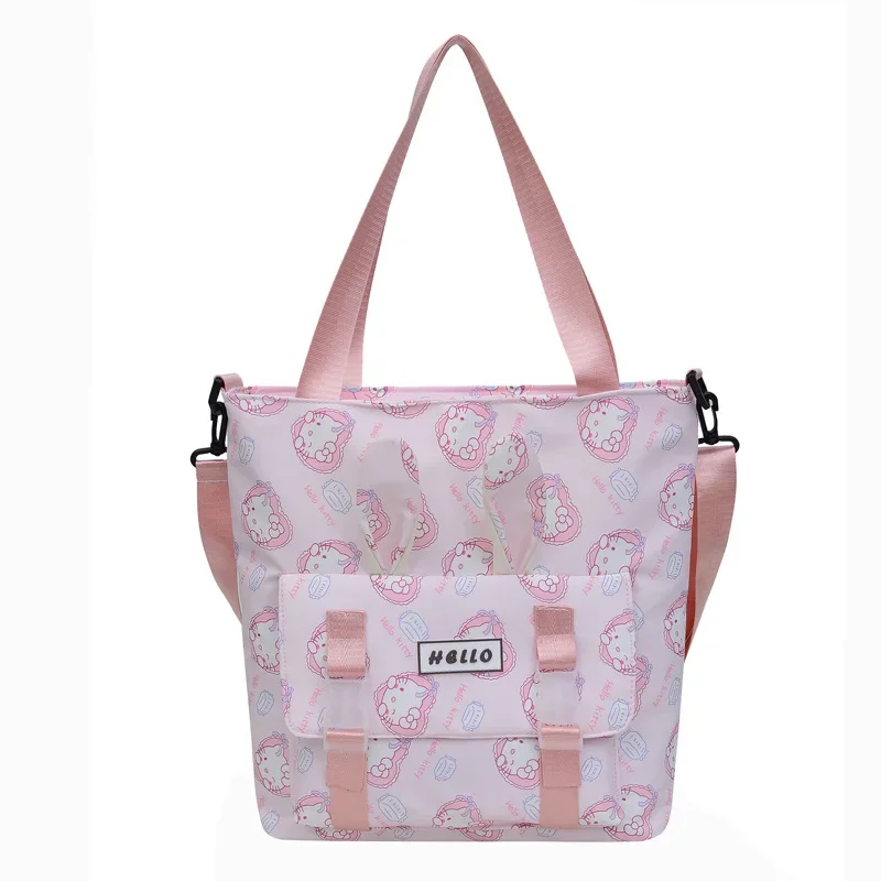 Sanrio Kuromi Canvas Tas Voor Tweeërlei Gebruik Melodie Cinnamoroll Kawaii Cartoon Schoudertas Schattig Casual Accessoire Voor Dagelijks Gebruik