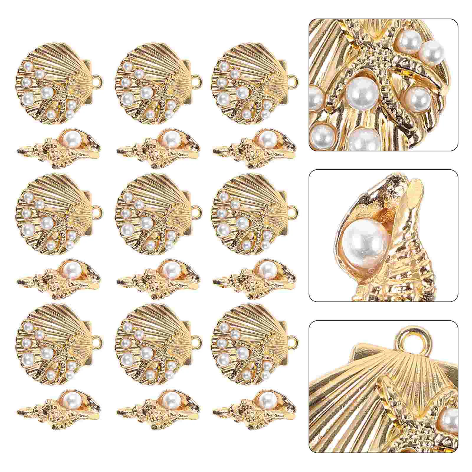 Conch Pendant Charms Sea Shell for Jewelry Making Hanging Decor Embellishments Seashell Alloy Shaped Pendants Various Projects