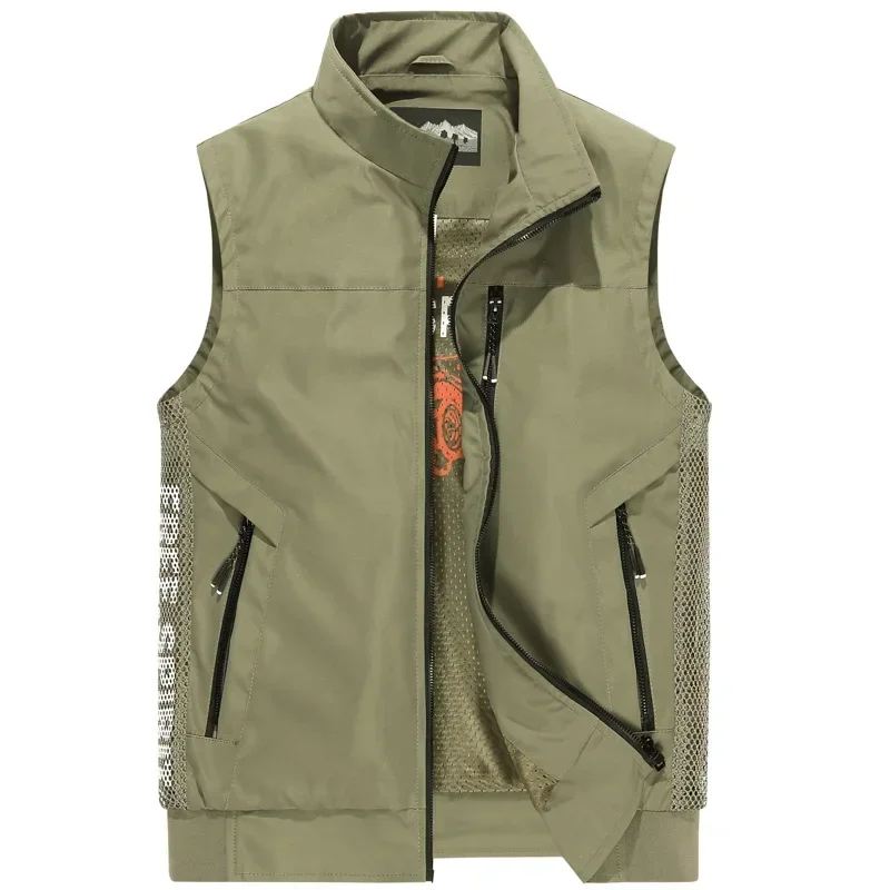 MAIDANGDI Quick drying vest men's standing collar  spring sleeveless vest arge and thin workwear  shoulder jacketsports outdoor