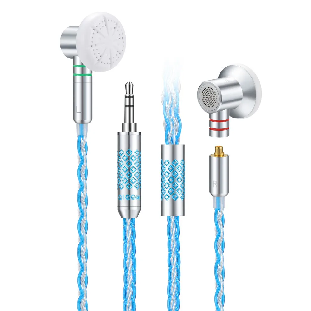 QIGOM S130A 130 ohm Beryllium membrane Driver In Ear Flat Head Earbuds HiFi Earphone With MMCX 8 Strand OFC Silver Plating Cable