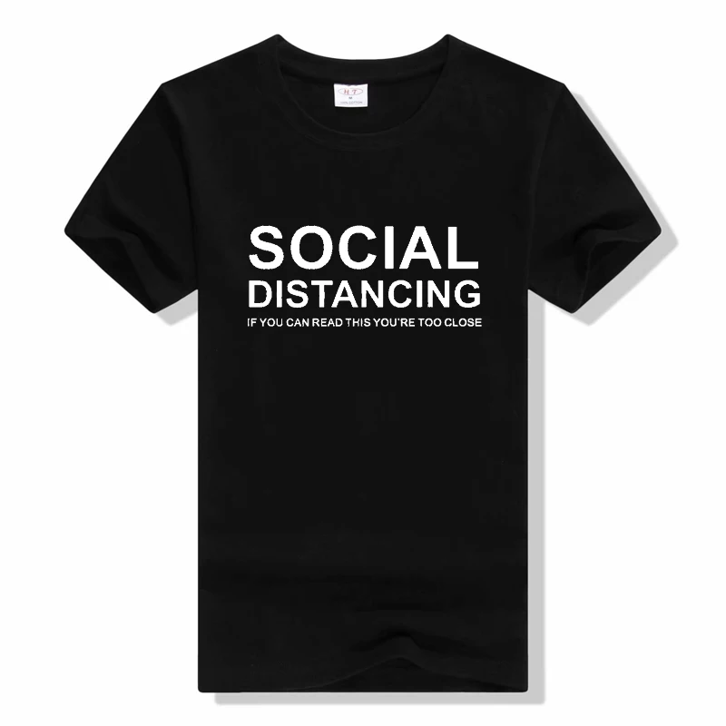 Social Distancing If you can read this you’re not doing it right T-Shirt korean fashion t shirt Short Sleeve Casual tshirt