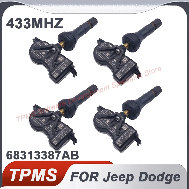 

4PCS Tire Pressure Monitoring Sensor TPMS Sensor For Jeep Compass Grand Cherokee Dodge Durango Fiat 500x 433MHZ