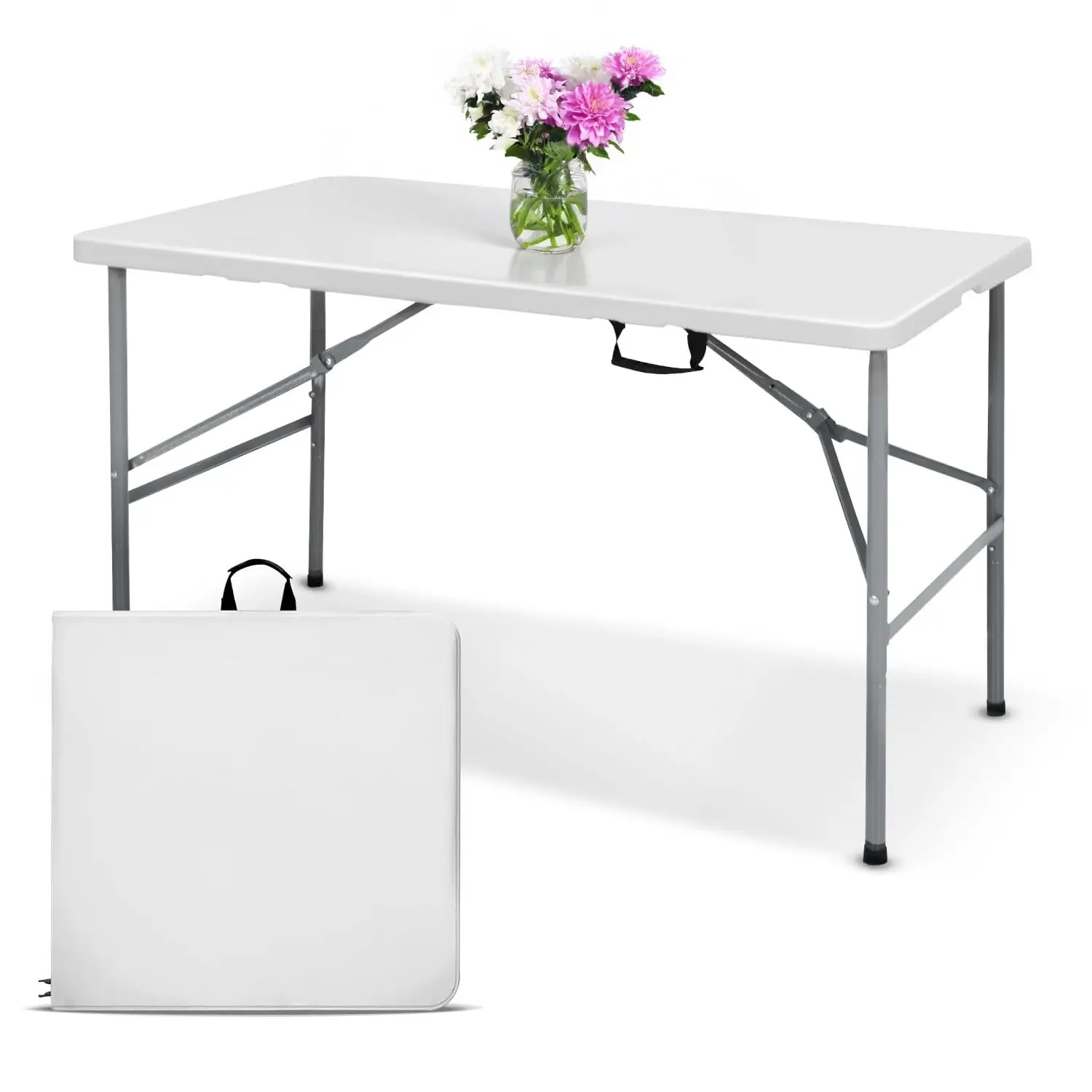 

4 Foot/6 Foot Portable Bar, Folding Table.Indoor Heavy Duty 300 Lb Load Bearing Foldable Table with Handle And Safety Lock, Suit