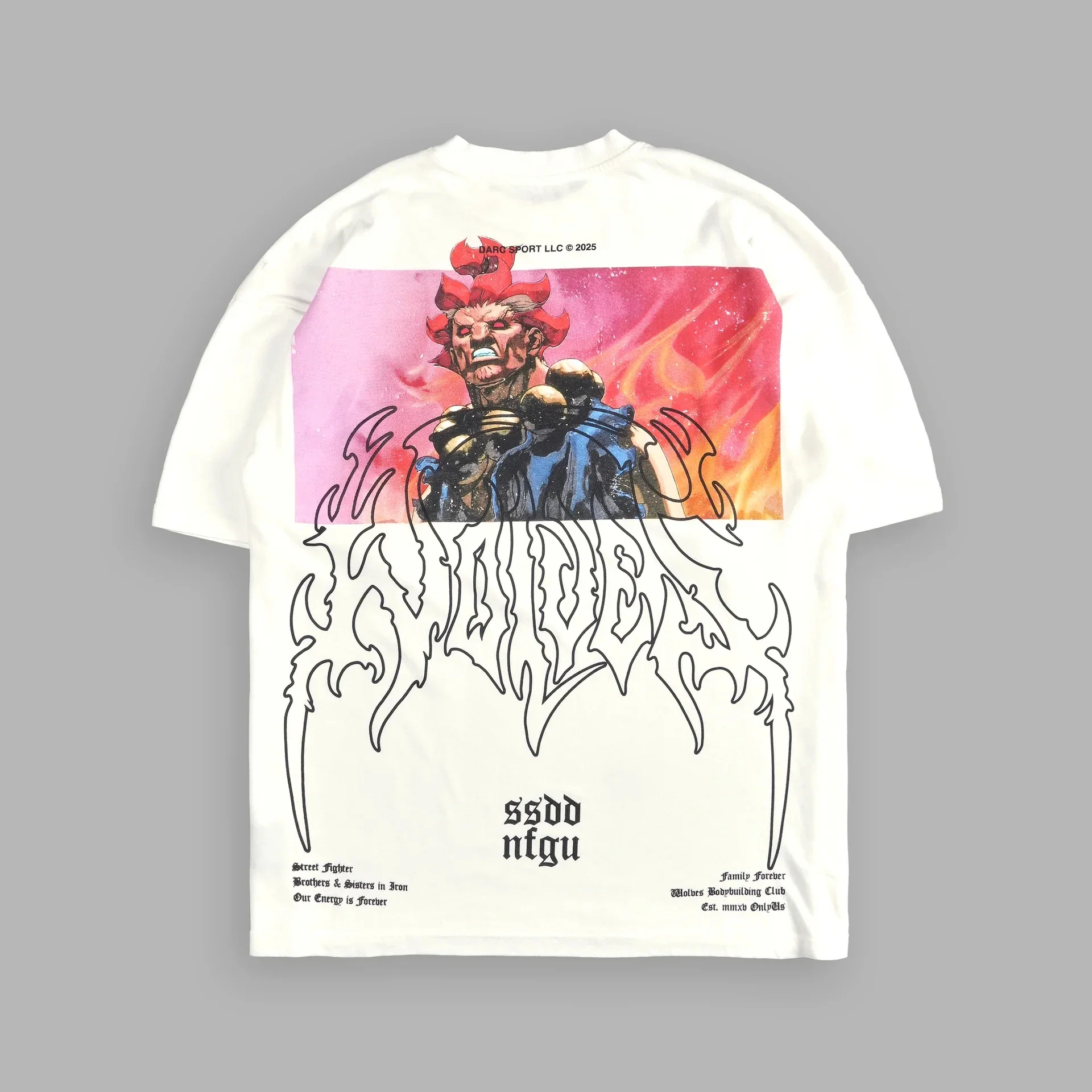 WOLVES Street Fighter Chun-Li Ryu Printed Y2K New Couple Cotton T-Shirts Men Women Streetwear Harajuku Retro Unisex Tee Top