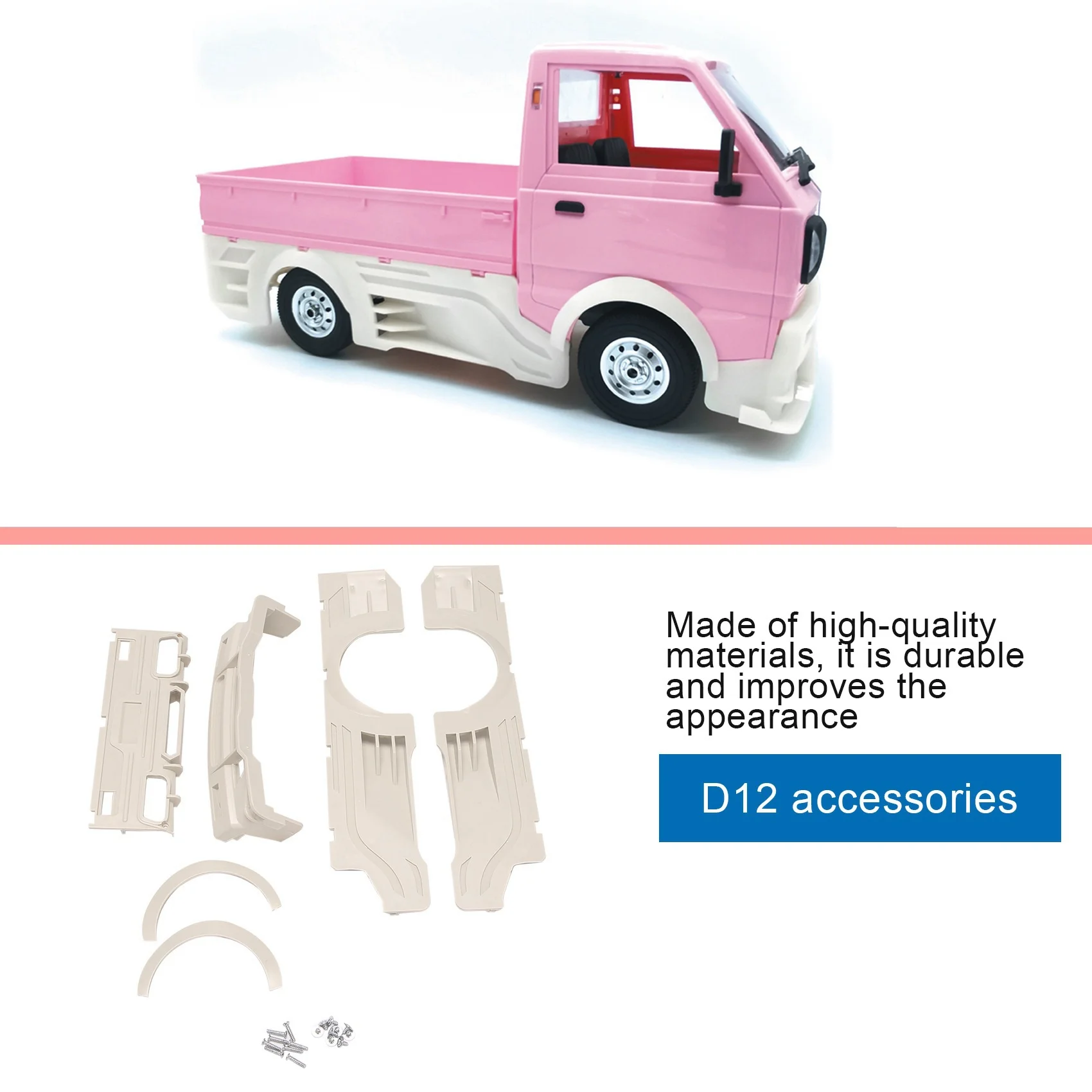 Piezas de mejora de coche RC, armadura de carrocería, Kits de decoración, accesorios de cubierta, para WPL D12 1/10