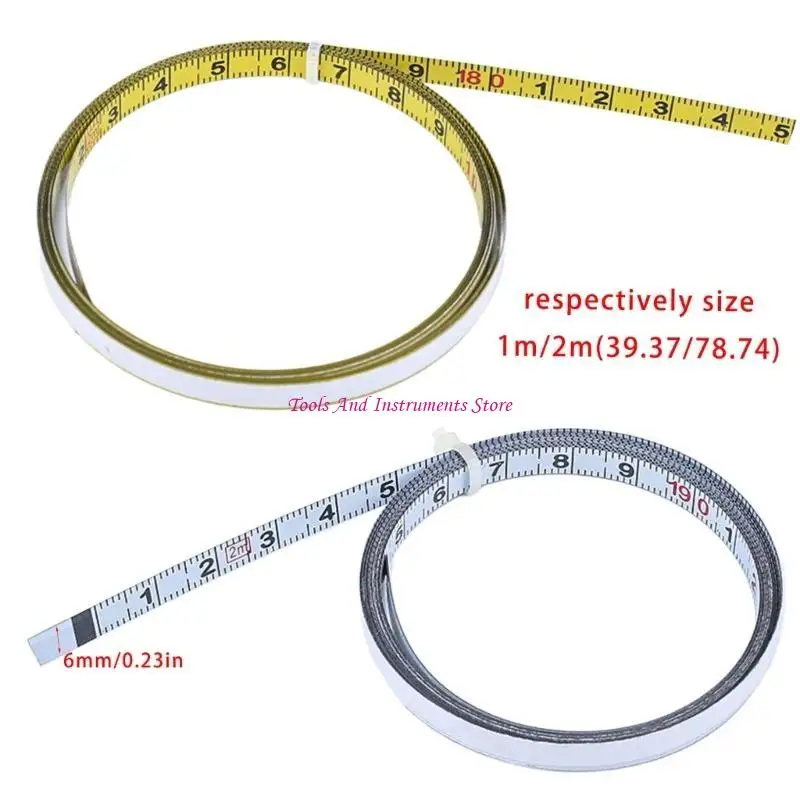 1/2m adesiva in acciaio inossidabile 6 mm largo nastro adesivo righello c7ac