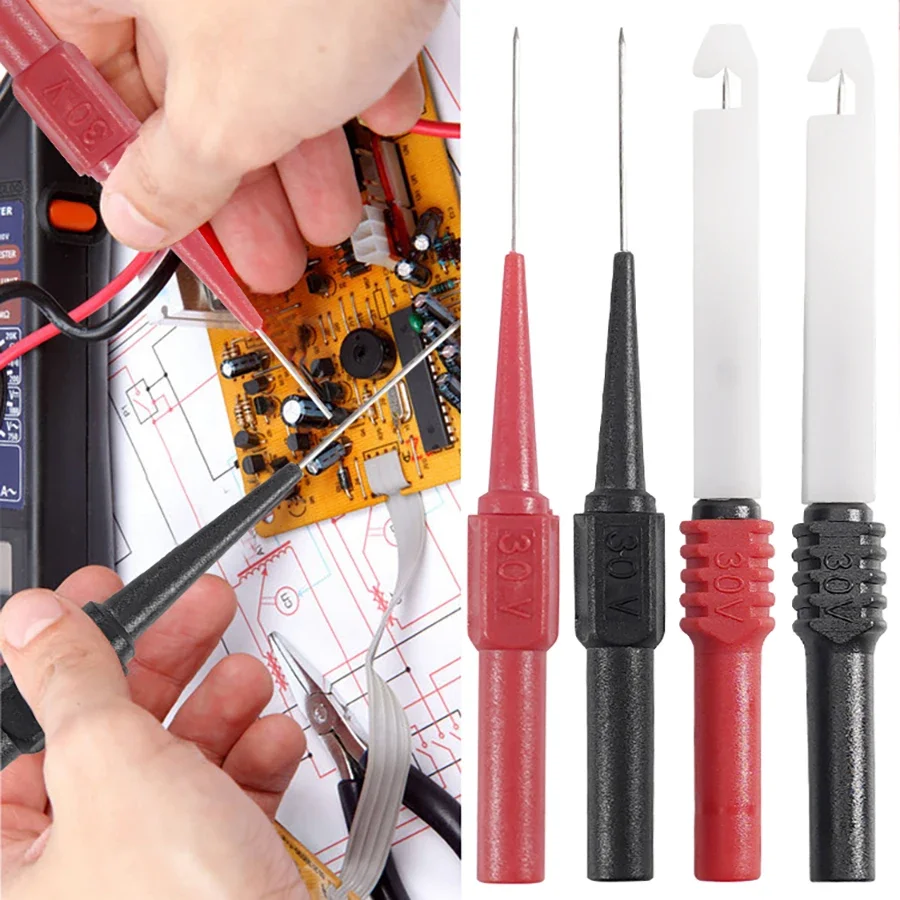30V Auto Multimeter Test Leads, Car Tip Probes Diagnostic Tools, Extention Back Piercing Needle Tip Probes Mechanical Tools