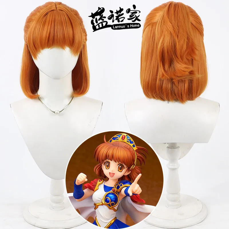 

Anime Madou Monogatari Arle Nadja Cosplay Wig Halloween Carnival Party Props Synthetic Hair Heat Resistant Fiber + Wig Cap