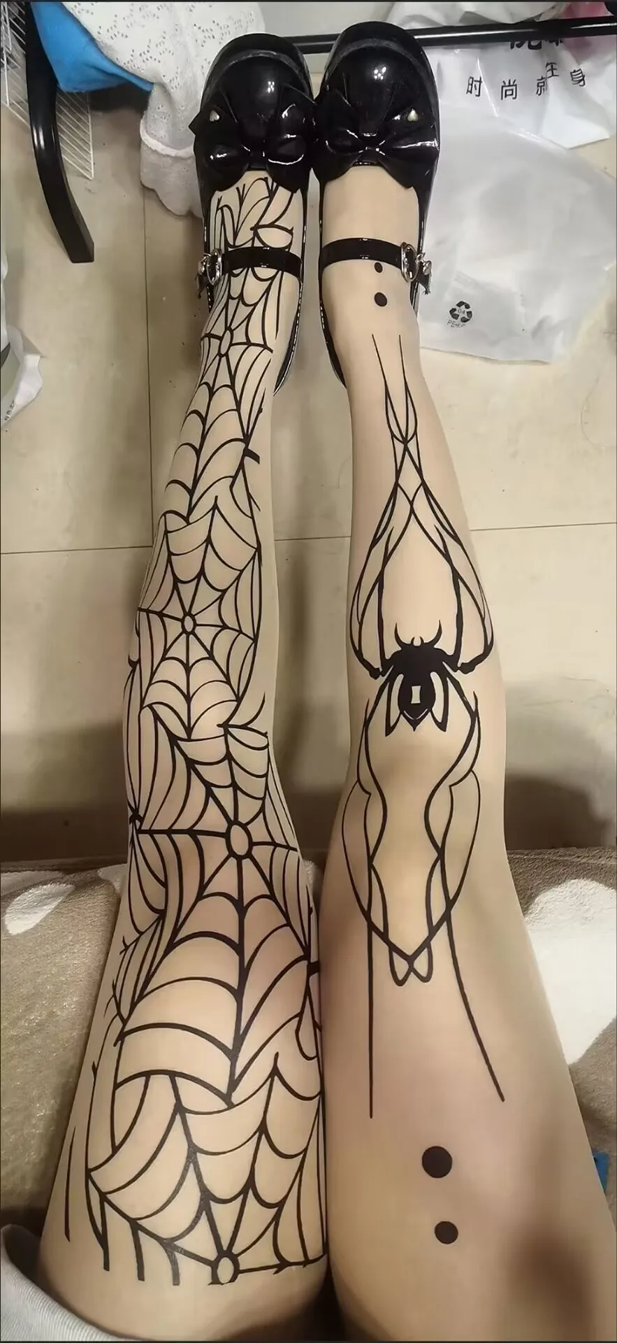 Halloween Spider Pattern Silk Stockings Gothic Vintage Dark Fishnet Tights Women Emo Alternative Sexy Spider Web Witch Pantyhose