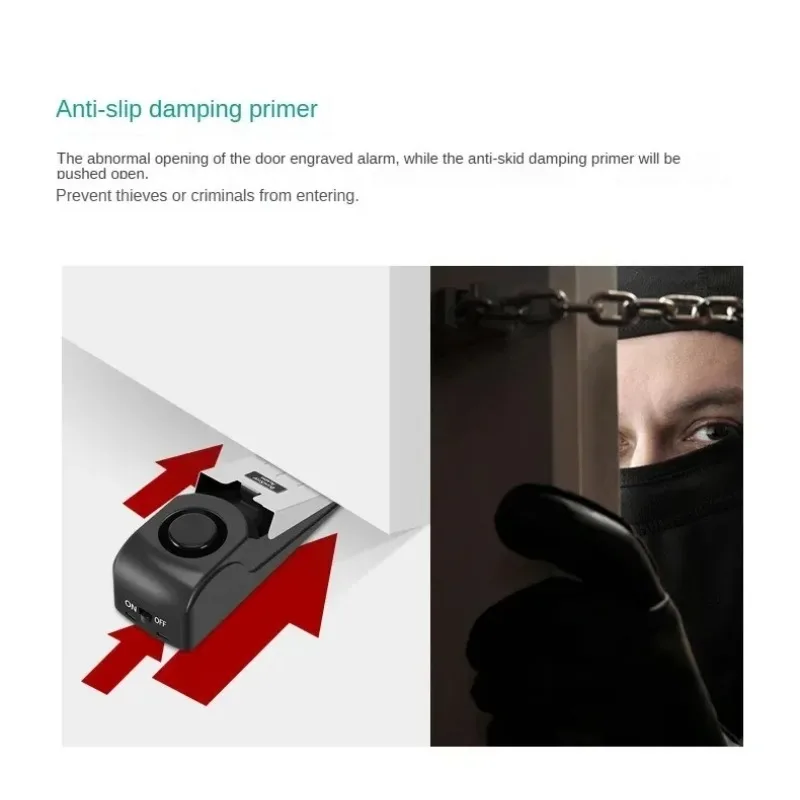 Portable Door Stop Security Alarm Hotel Door Plug Burglar Alert Gadget Door Crack Safety Alarm for Home & Travel Security System