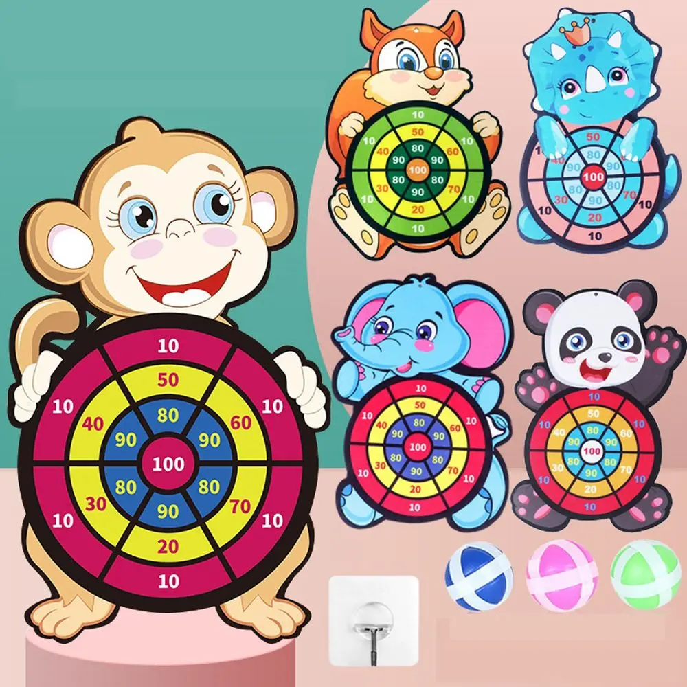 Classic Animals Boys Girls Cloth Outdoor Educational Party Dart Board Game Sticky Ball Toys Target Sports Game Kids Gift