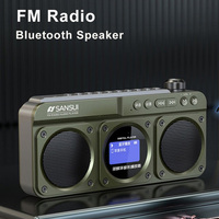 F28 Mini Elderly FM Radio Outdoor Wireless Bluetooth Speaker MP3 Walkman Hifi Sound Quality LED Clock Lyrics Display TF Card USB