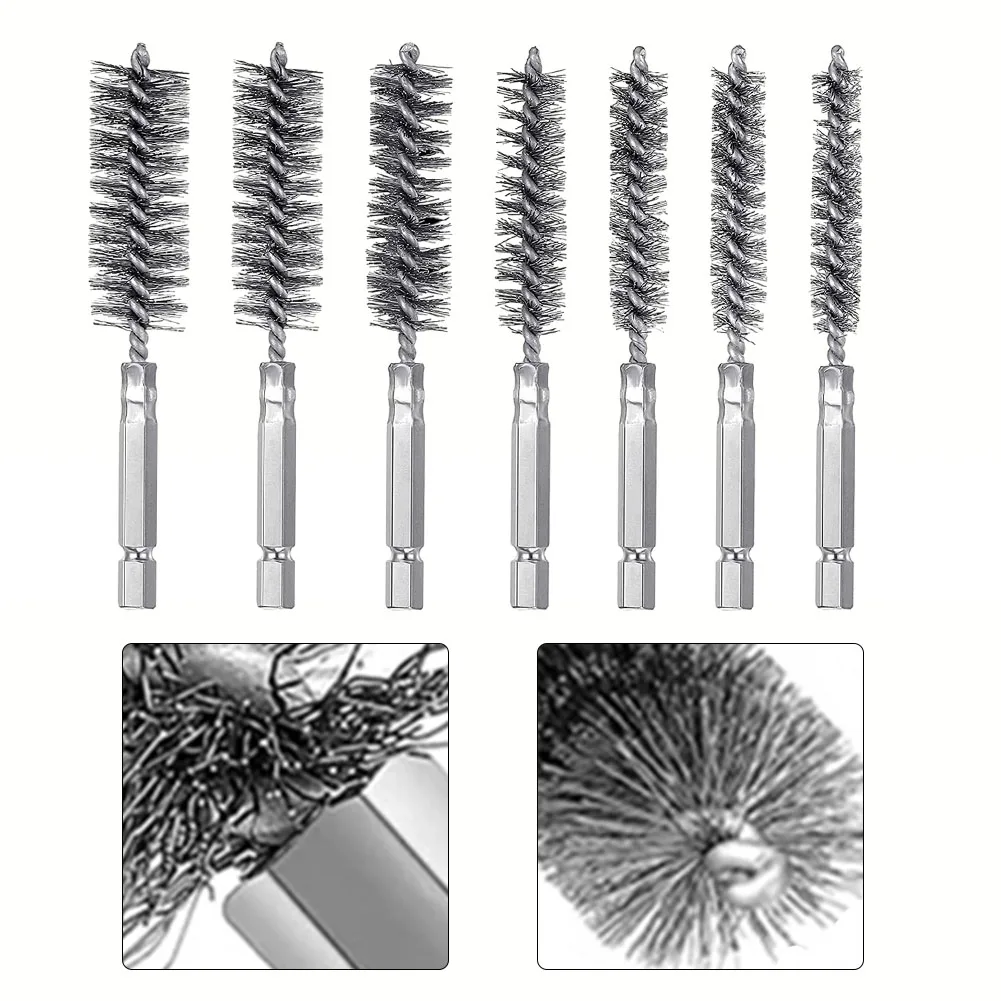 1pcs 9-25mm Wire Tube Machinery Cleaning Brush Rust Cleaner Washing Polishing Tools For Woodworking Hand Tool