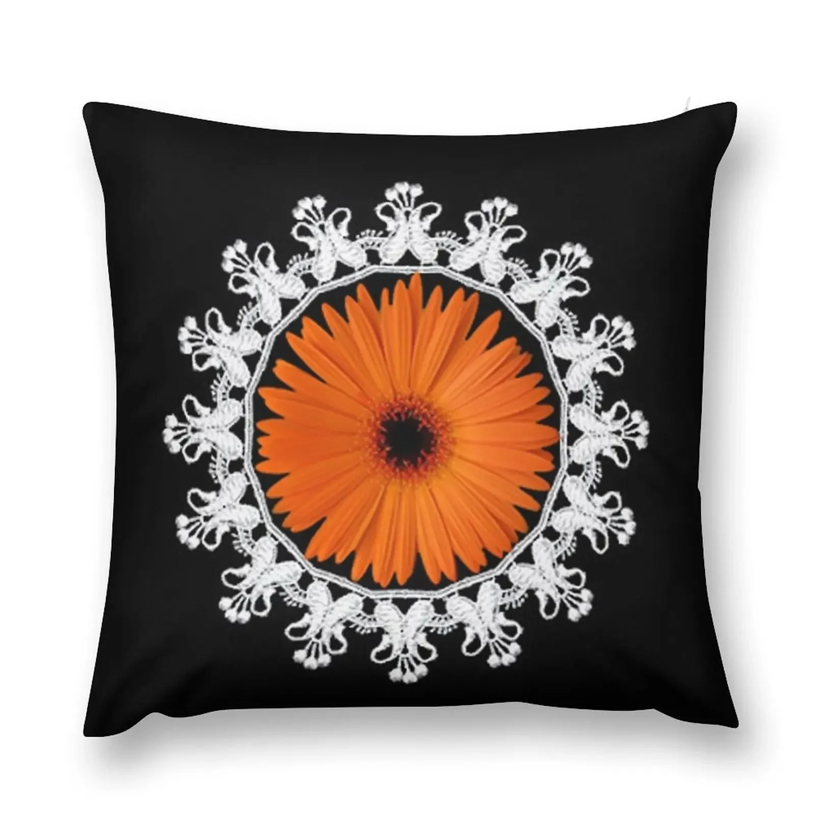 LACE GERBERA FLOWER... PICTURE,PILLOW,TOTE BAG,ECT.. Throw Pillow autumn pillowcase Cushion Cover pillow cover luxury pillow