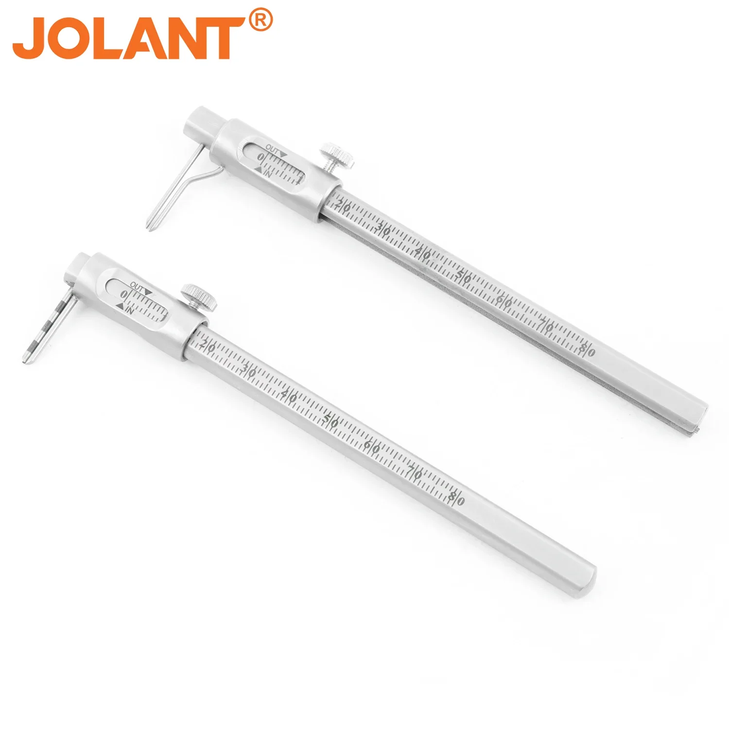 JOLANT Dental Orthodontic Sliding Caliper 0-80mm Dentist Implant Measuring Gauge Double Scale Round Dentistry Tool