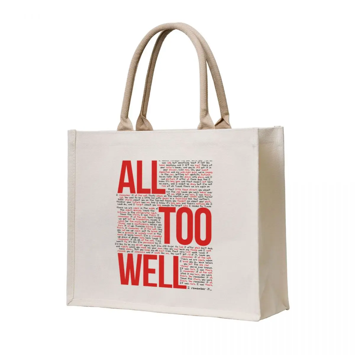 

All Too Well (all lyrics) in White Tote Bag reusable grocery bags reusable shopping bags shopping bag logo cloth bag woman