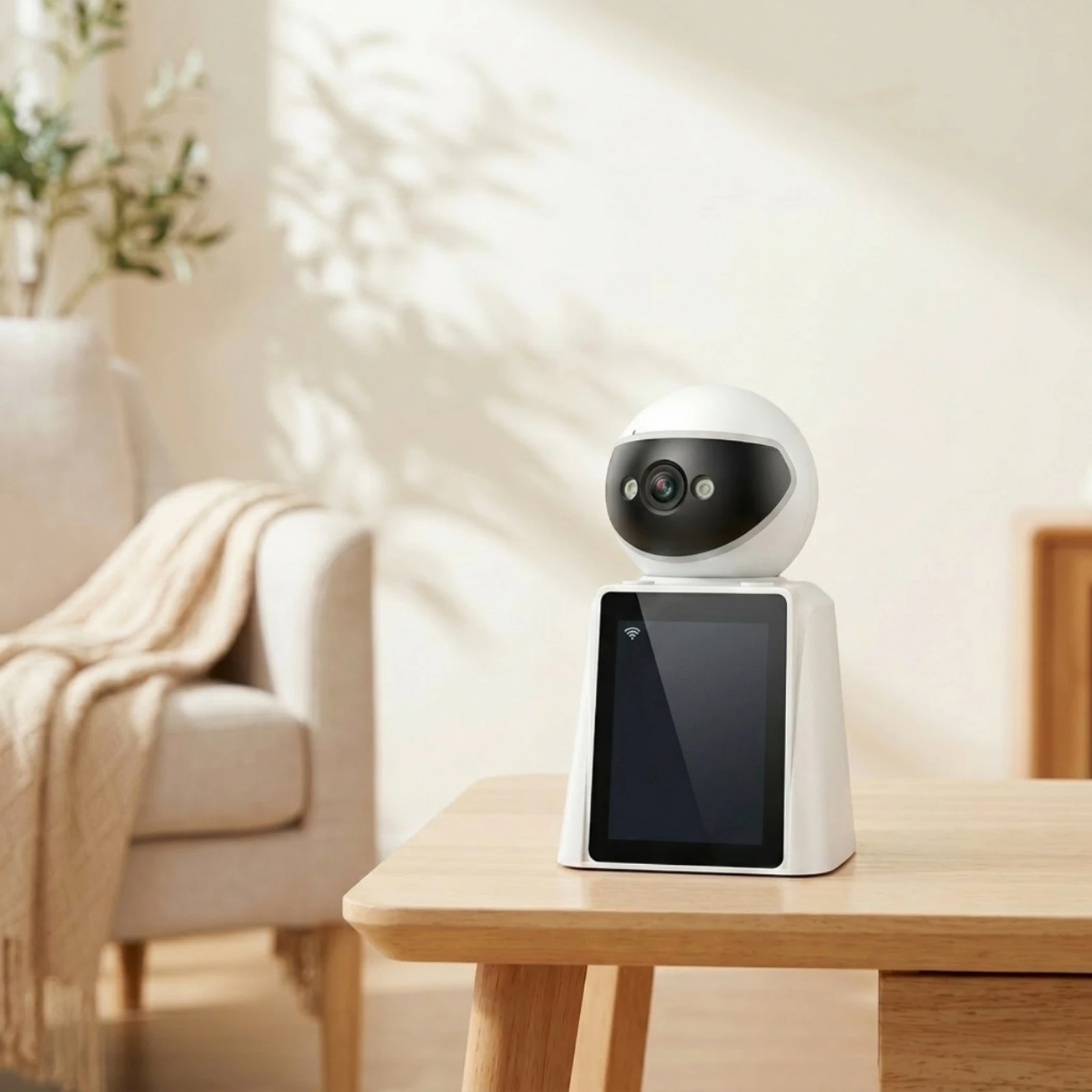 Smart Camera with Display Full-Color Indoor Camera with Screen Baby Monitor with Screen Motion Detection