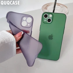 Custodia per telefono Ultra sottile sottile e morbida opaca per iPhone 15 16 Pro Max i 14 Plus 11 13 12 Mini Cover trasparente viola intenso Funda