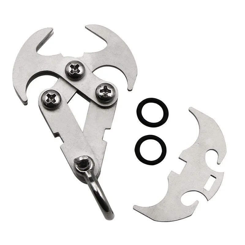 1PC Outdoor Climbing Gravity Hook Stainless Steel Survival Folding Escape Hook Climbing Heavy Claw Flying Tiger Hook