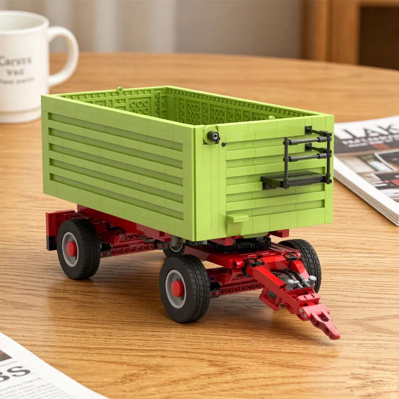 Classic Agricultural Machinery HW80 V9 - Tipping Trailer MOC-132297 1262 Pieces Building Block Toy Model Christmas Gift