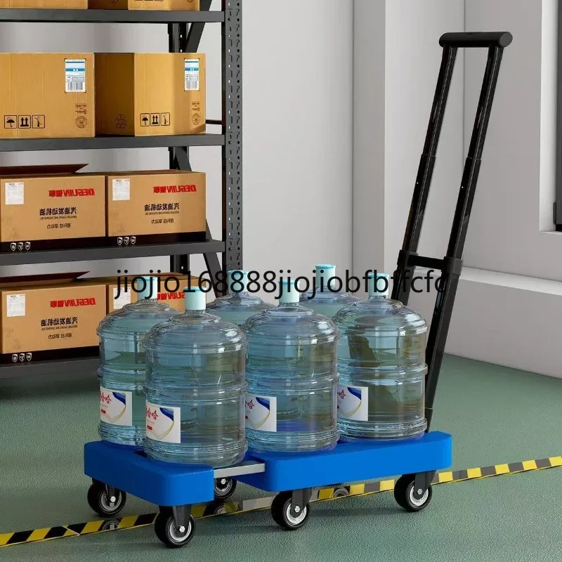 Suitable for Telescopic Pull Cargo Handling Trolley Home Folding Flatbed Truck Portable Pull Car Trolley Push Truck Trailer