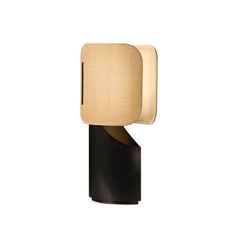 Decorative Chinese fabric living room bedroom creative simple Nordic retro art bedside lamp