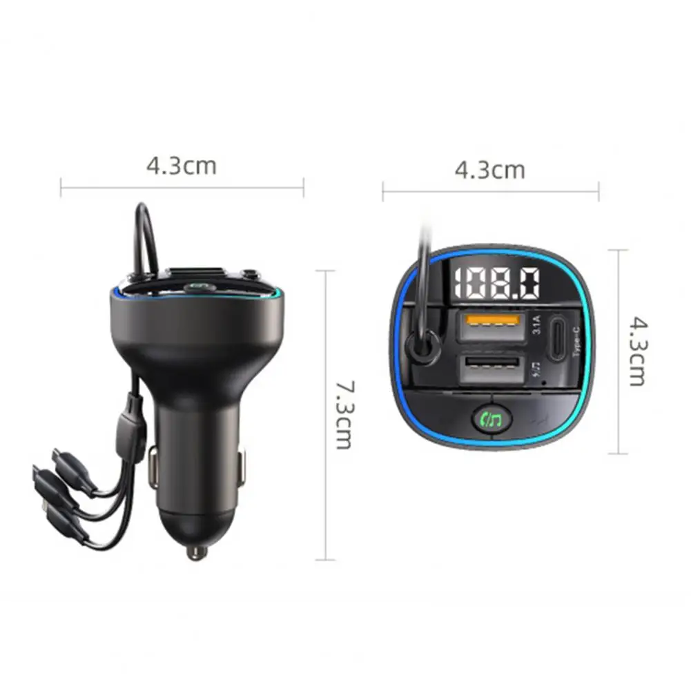 Car Charger Adapter Bluetooth compatible 5 0 Digital Display QC3 0 Fast Charging Universal Auto USB Power Adapter MP3 Veh