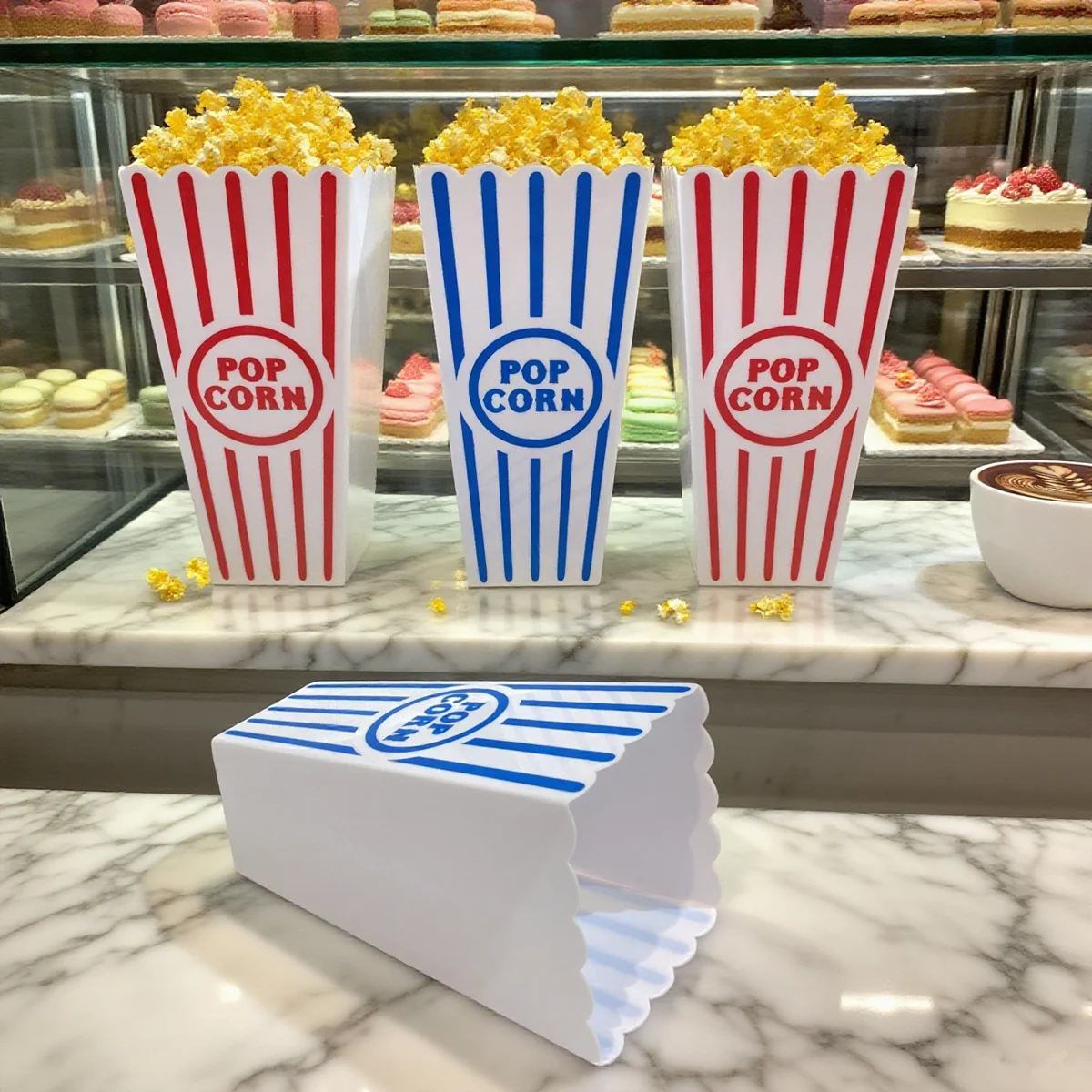Hot New 3D Fake Popcorn Bucket PVC Realistic Movie Theater Snack Holder for Parties, Halloween, Cosplay, Gift