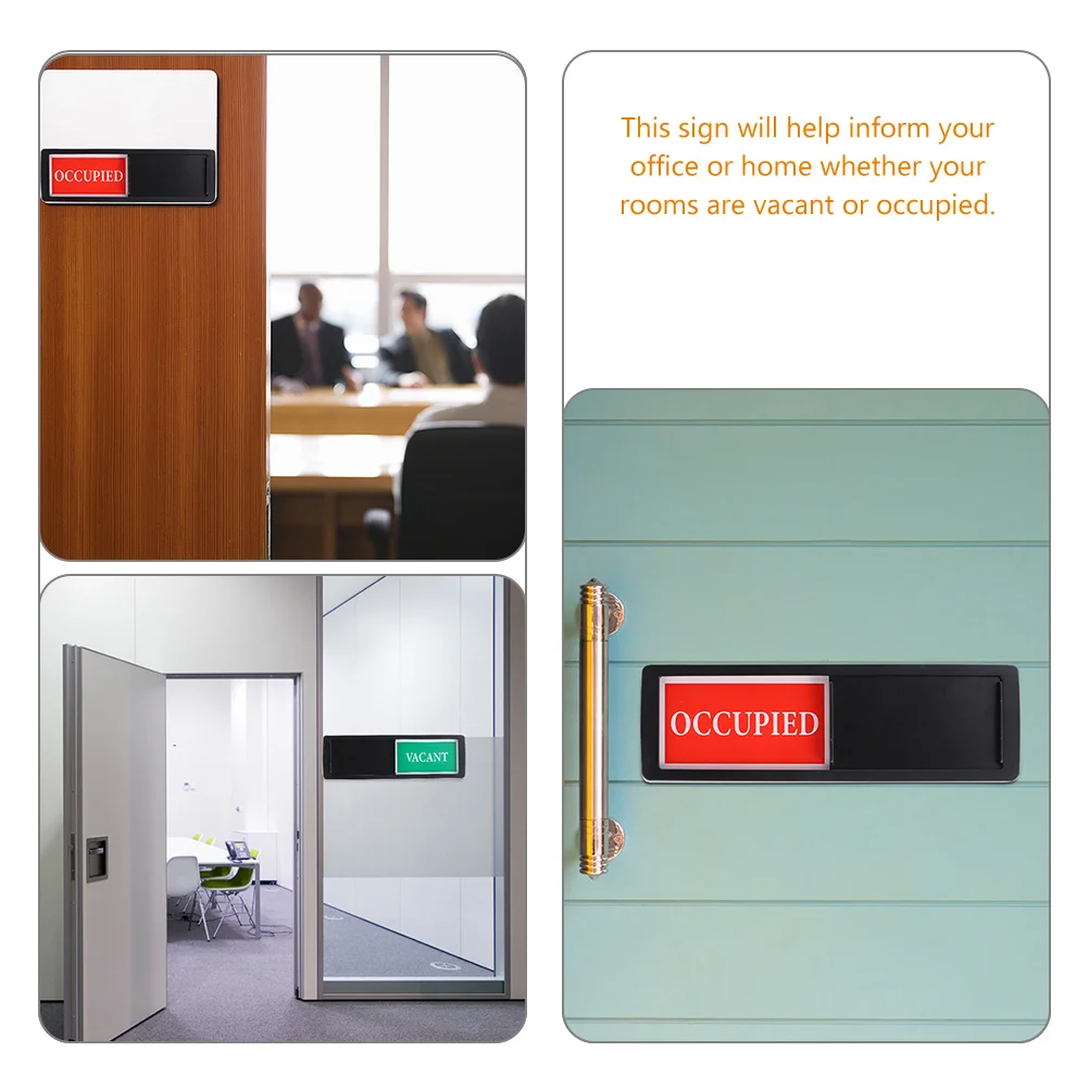 

2 Pcs Magnet Sliding Signs Business for Room Open Closed Door Decor Acrylic Screen Printing Washroom