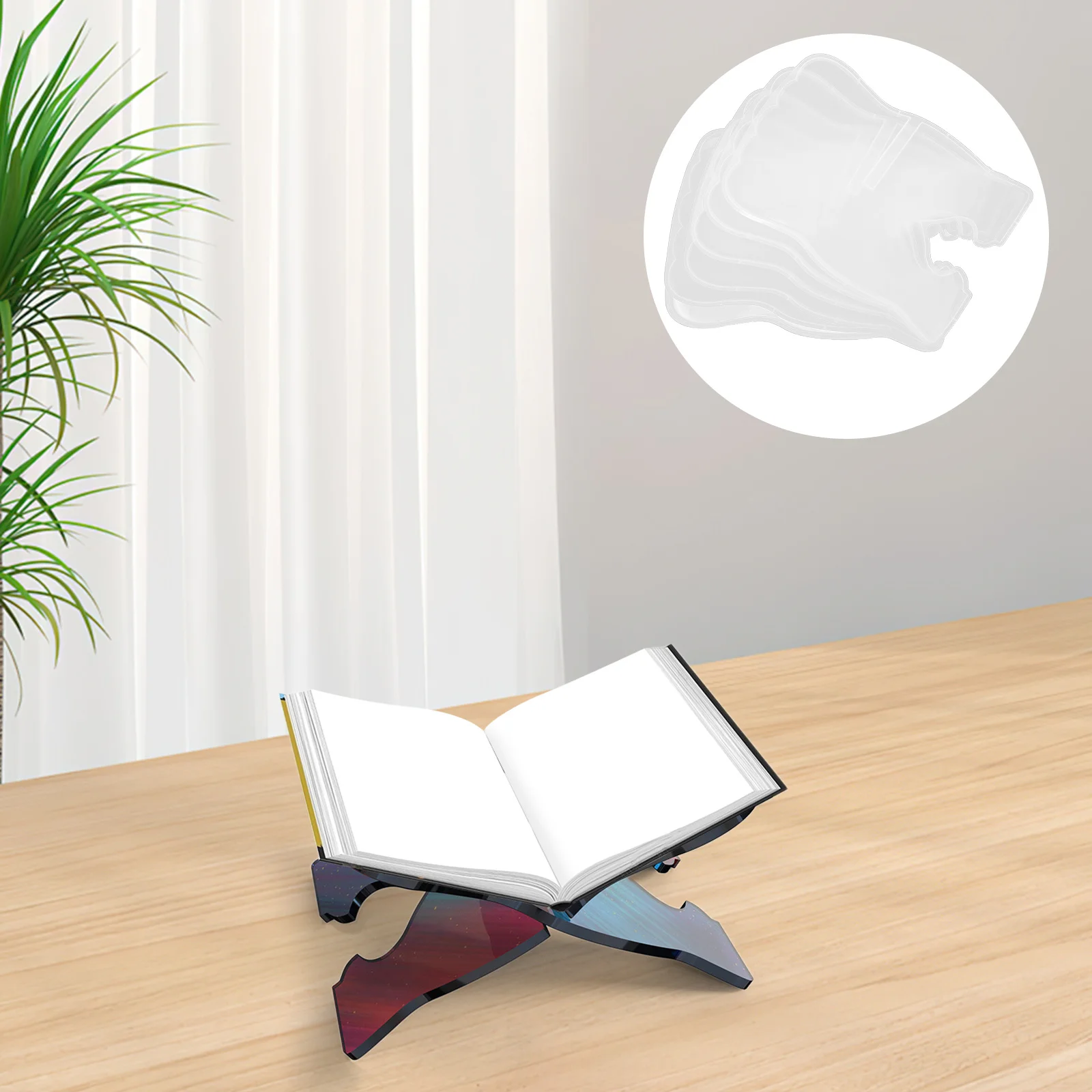 

6 Pcs Bookshelf Silicone Mold Musical Stand Kitchen Page Holders for Reading Mark Piano