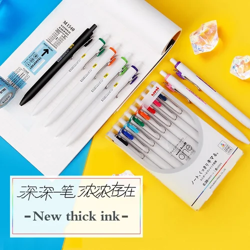 Imagen 2 del producto UNI-Juego de bolígrafos de Gel uni-ball One, UMN-S-38/05, 0,38/0,5mm, tecnología negra retráctil, útiles escolares, accesorios de oficina, papelería