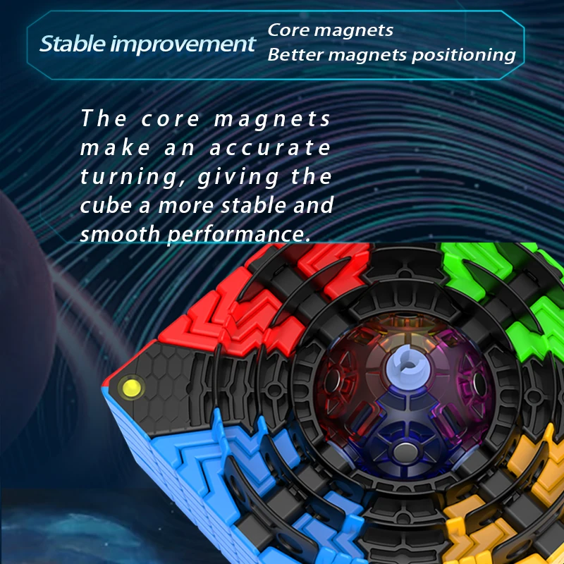 DianSheng Galaxy 9M Magnetyczna Kostka Magiczna z Magnetycznym Rdzeniem 9X9 Magnetyczna Kostka Speed Cube Zabawki Puzzle dla Dzieci Prezent Cubo Magico Zabawki