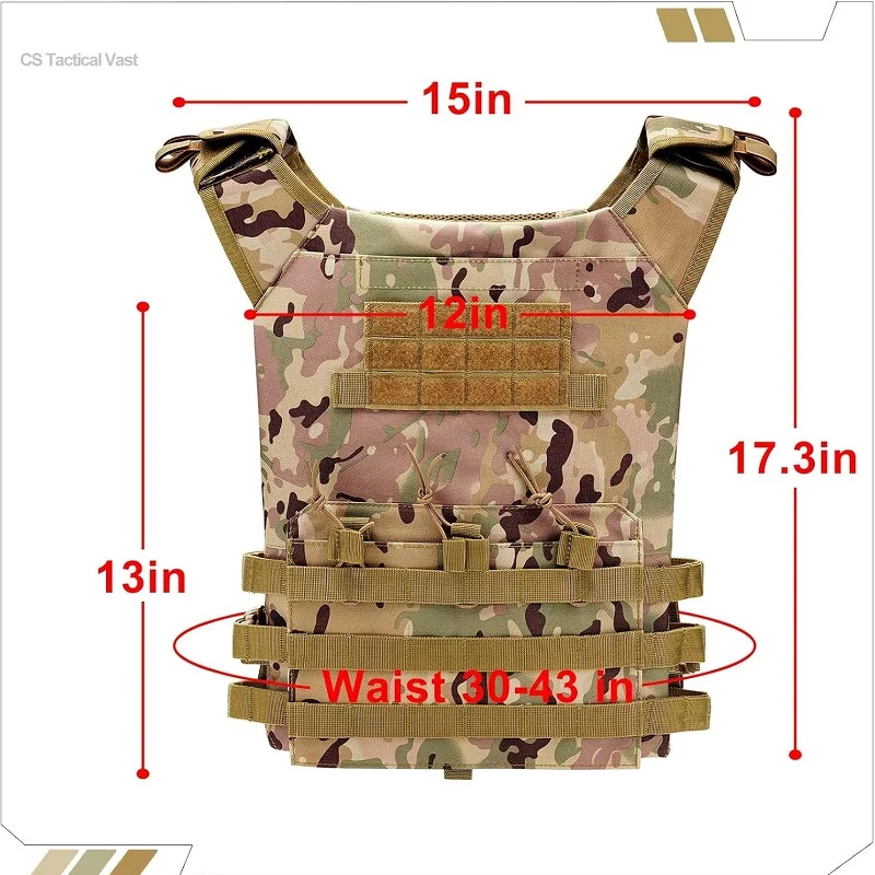 Chaleco de Entrenamiento Portátil Ligero Body Armor Ligero Molle Plate Carrier Chalecos Tácticos de Caza CS Game Jungle Equipment