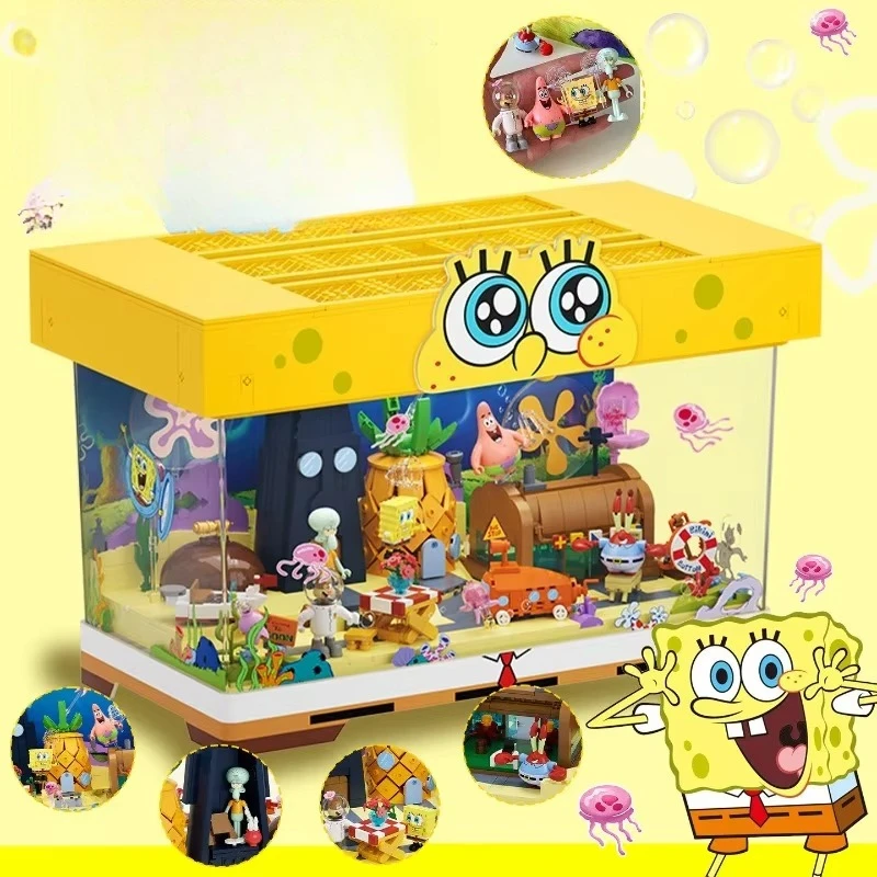 ensemble-de-jeu-de-construction-kawaii-bob-l'eponge-et-patrick-bas-de-bikini-maison-ananas-aquarium-vitrine-figurines-a-collectionner-cadeau-d'anime