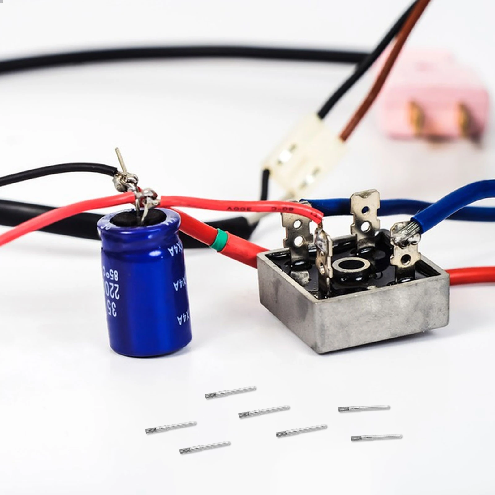 

100pcs Copper Pin Terminal Nickel Plated Brass Crimp Connectors For Wire Harness Automotive Electronics Industrial Automation