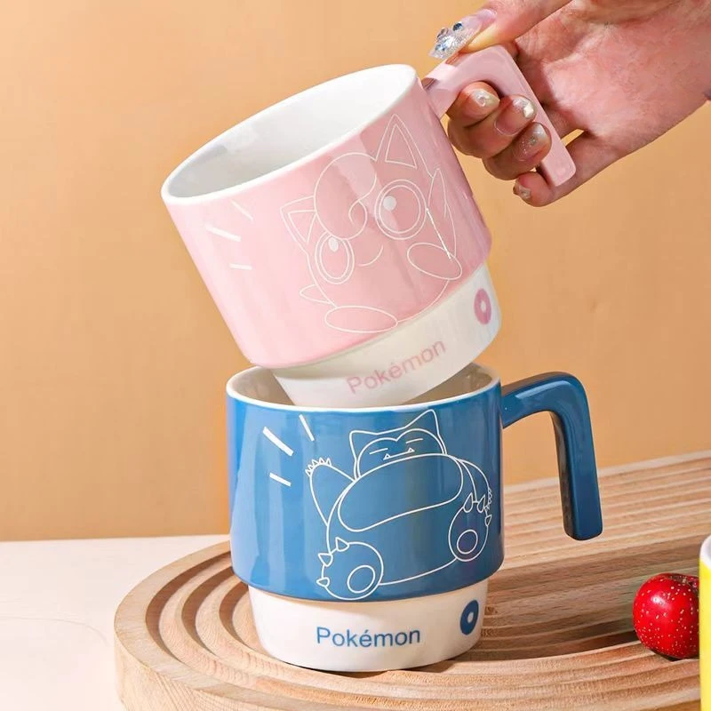 Can Stacked Water Cup HouseholdGoods Pokemon Anime Peripherals Cartoon Originality Kawaii Pikachu Ceramics Coffee Cup Milk Cup