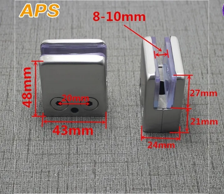 4Pcs Stainless Steel Square Clamp Holder Bracket Clip for Glass Shelf Handrails Silver Shelf Brackets for Glass Shelves