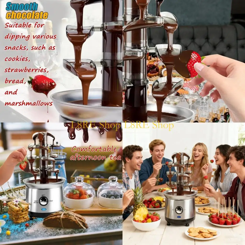 L8RE Low Noise Chocolate Fountain Machine Sweet Melting Pot Automatic Melting Tower Chocolate Waterfall Machine Enduring