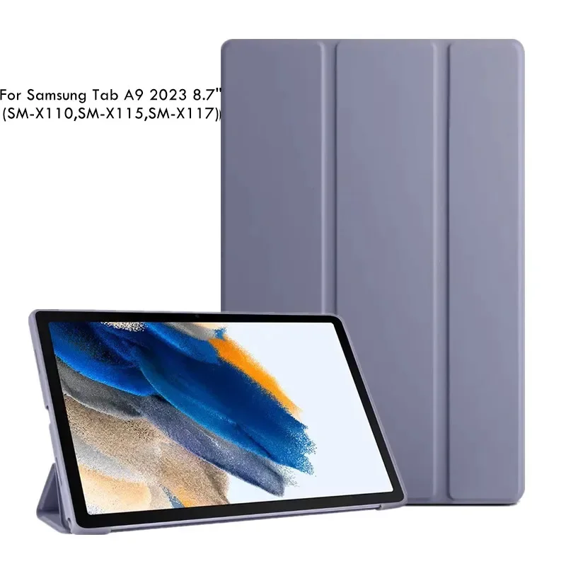 For Samsung Galaxy Tab A9 Case 2023 PU Leather Soft Silicone Back Funda for Galaxy Tab A9 8.7'' Cover SM-X110 X115 Tablet Cases