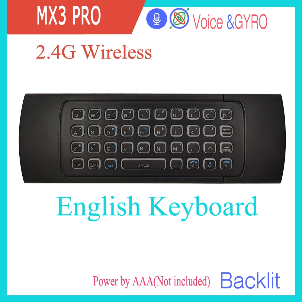 MX3 PRO Voice Air Mouse Remote Control Mini Keyboard 2.4G Wireless Gyroscope IR Learning for Android Tv Box PC Projector