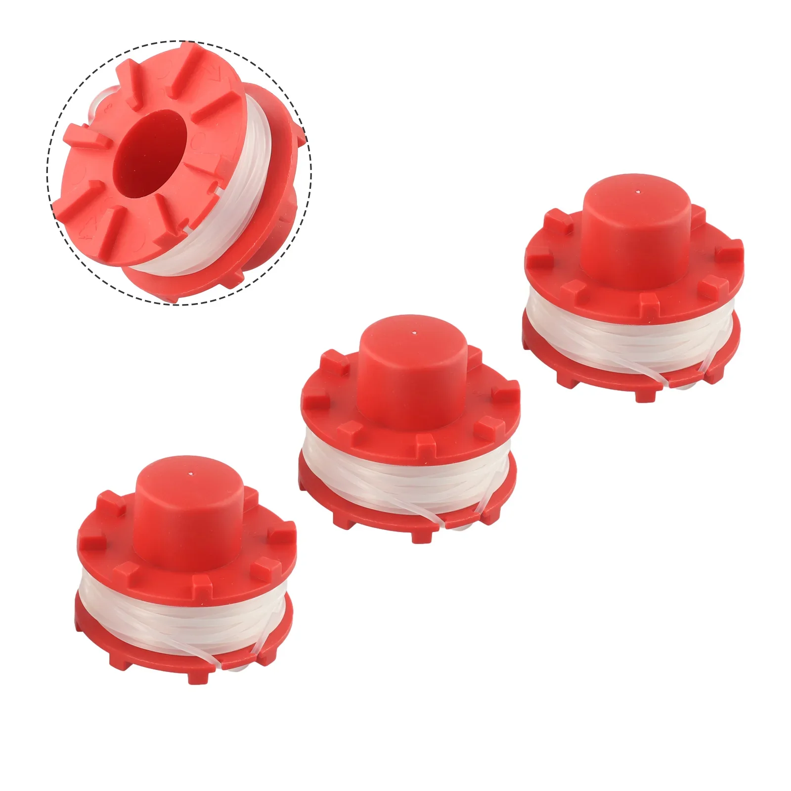 Nylon Line Spools For Grass Trimmers For GECT 3630 Li E Comes In A Pack Of Three With Each Being 8 Metres Long